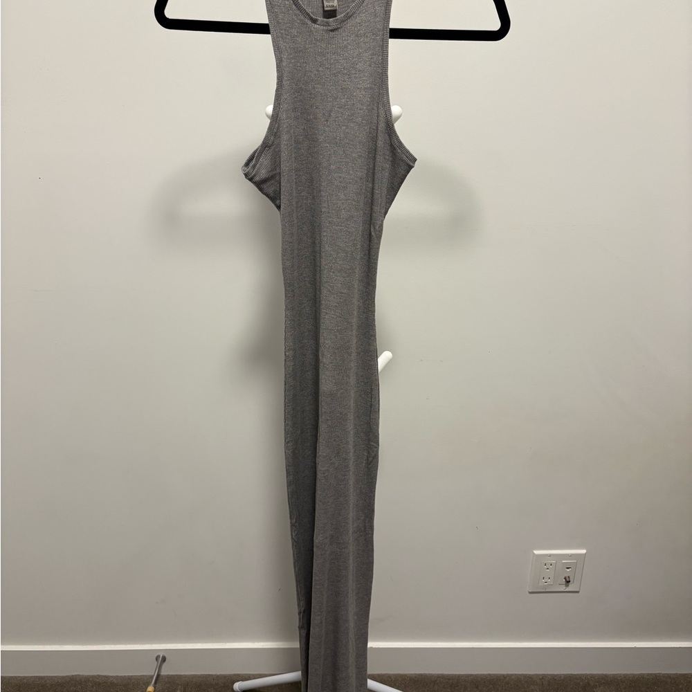 SKIMS Grey Soft Lounge Shimmer Maxi Dress